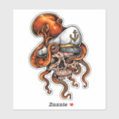 Der Kapitän Octopus und das Meer Aufkleber (Blatt)
