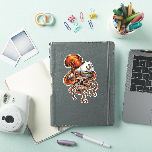 Der Kapitän Octopus und das Meer Aufkleber (iPad Hülle)