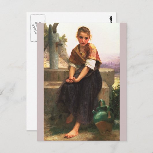 Der kaputte Pitcher von Bouguereau Postkarte (Vorne/Hinten)