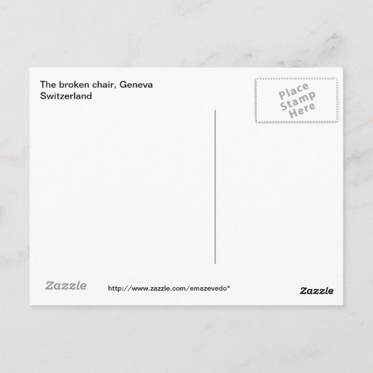 Der kaputte Vorsitz in Genf Postkarte (Rückseite)