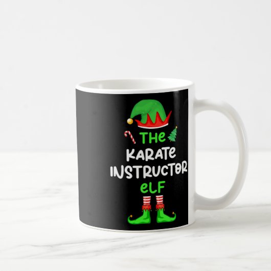 Der Karate Instructor Elf Weihnachten Matching Paj Kaffeetasse (Rechts)