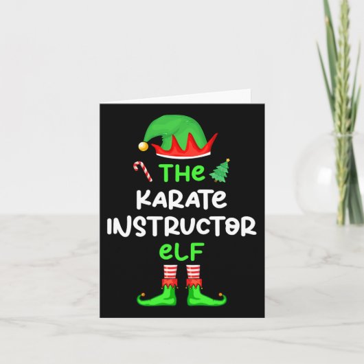 Der Karate Instructor Elf Weihnachten Matching Paj Karte (Vorderseite)