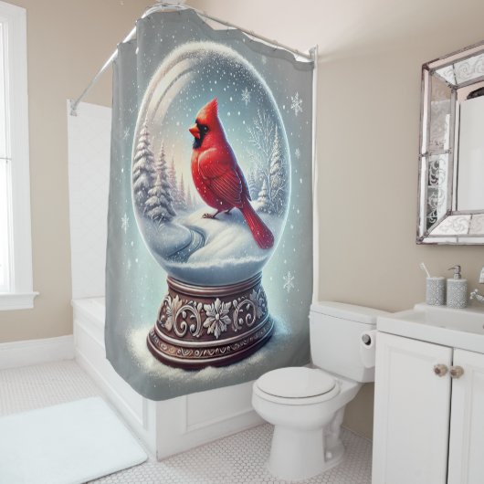 Der Kardinal des Winters Duschvorhang (Beispiel)
