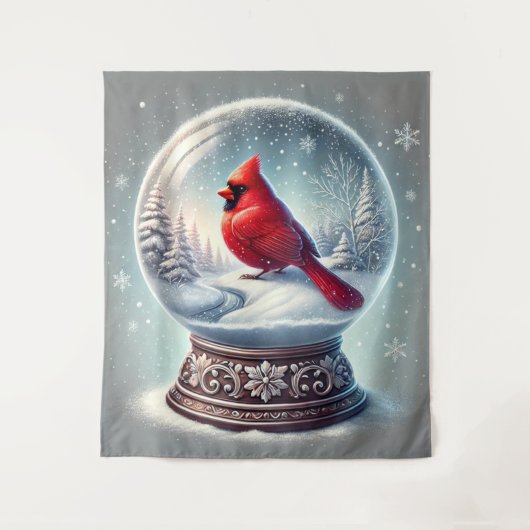 Der Kardinal des Winters Wandteppich (Vorderseite)