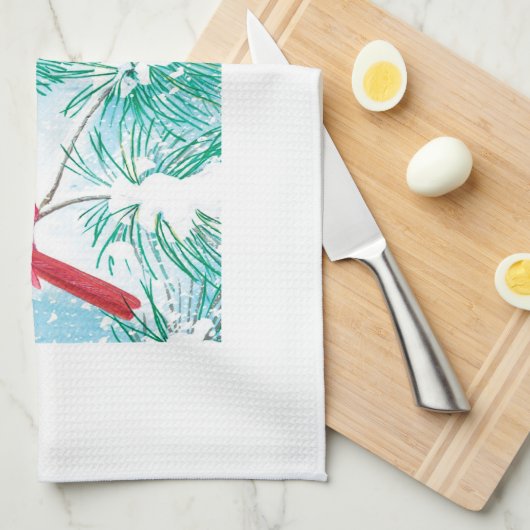 Der Kardinal - Geschirrtuch (Viertel Falte)