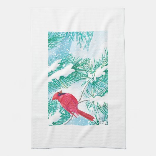 Der Kardinal - Geschirrtuch (Vertikal)