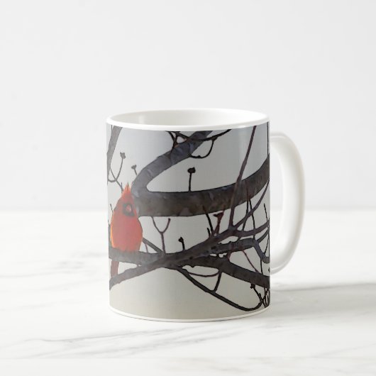 Der Kardinal in der morgendlichen Tasse des Kaffee (VorderseiteRechts)