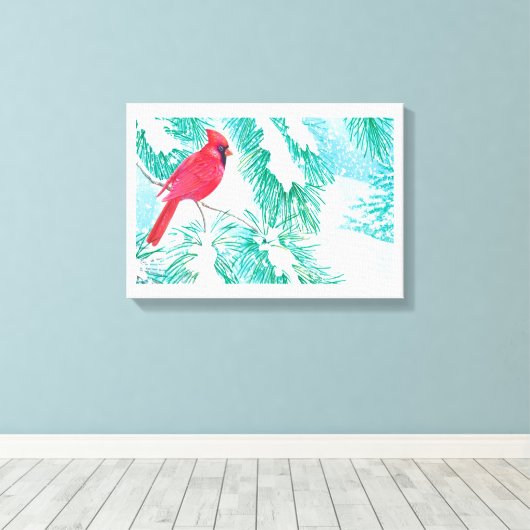 Der Kardinal - Leinwanddruck (Insitu (Holzboden))