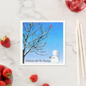 Der Kardinal und der Schneemann Serviette (Beispiel)