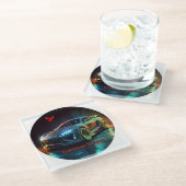 Der Kardinal XL5000 Elite-Sportwagen Glasuntersetzer (Schrägansicht)