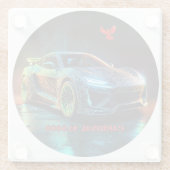 Der Kardinal XL5000 Elite-Sportwagen Glasuntersetzer (Rückseite)