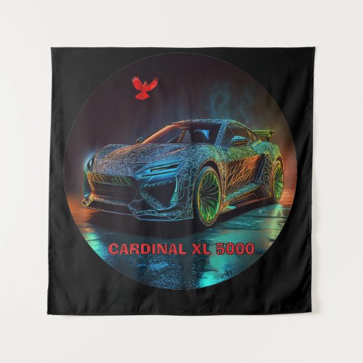 Der Kardinal XL5000 Elite-Sportwagen Wandteppich (Vorderseite)