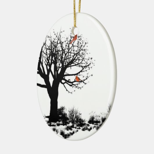 Der Kardinals-Baum Keramik Ornament (Links)