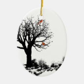 Der Kardinals-Baum Keramik Ornament (Vorne)