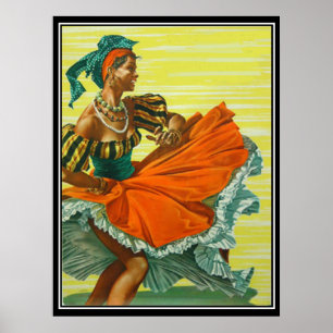 Der karibische Vintage-Poster-Druck Poster