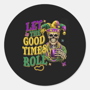 Der Karneval von Roll Mardi Gras gelassen Runder Aufkleber