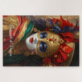 Der Karneval von Venedig maskiert goldblau Puzzle (Horizontal)