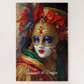 Der Karneval von Venedig maskiert goldblau Puzzle (Vertikal)