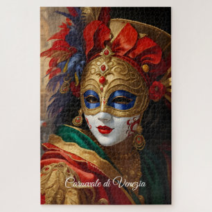 Der Karneval von Venedig maskiert goldblau Puzzle