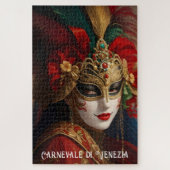 Der Karneval von Venedig maskiert rotes grünes Gol Puzzle (Vertikal)