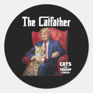 Der Katpater für Trump 2024 Runder Aufkleber