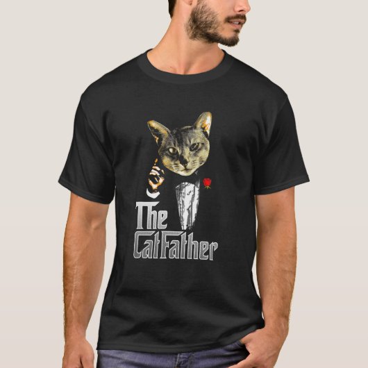 Der Katvater Funny Parody Cat Lover Daddy T T-Shirt (Vorderseite)