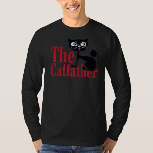 Der Katvaterkatze-Vater Black Cat T-Shirt (Vorderseite)