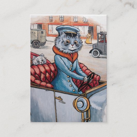 Der Katzen-Fahrer - doppelseitig Visitenkarte (Vorderseite)