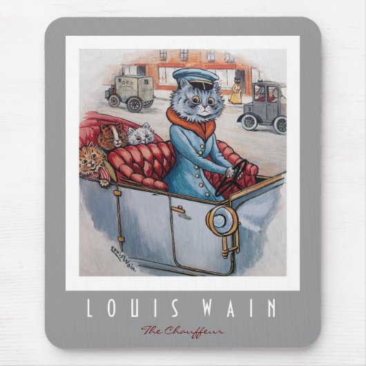 Der Katzen-Fahrer Mousepad (Vorne)