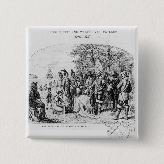Der Kauf von Manhattan-Insel, im September 1626 Button (Vorderseite)