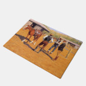 Der Kauf von Polo Ponys im amerikanischen Wilden W Fußmatte (Schrägansicht)