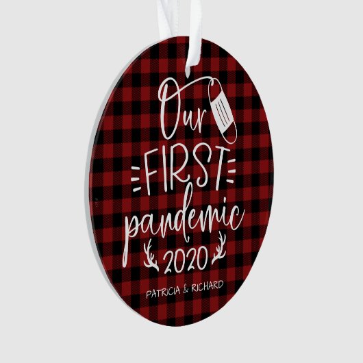 Der Keepake Covid von unserem ersten pandemischen Ornament (Vorderseite)