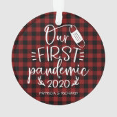 Der Keepake Covid von unserem ersten pandemischen  Ornament (Rückseite)