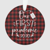Der Keepake Covid von unserem ersten pandemischen Ornament (Vorderseite)