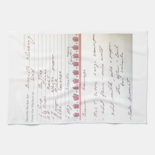 Der Keks-und die Soßen-Rezept des Vaters in seinem Geschirrtuch (Horizontal)