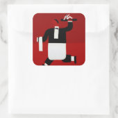 Der Kellner 1998 Quadratischer Aufkleber (Tasche)