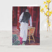 Der Kellner an Bouchon Restaurant Karte (Gelbe Blume)