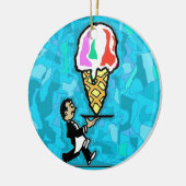 Der Kellner Keramik Ornament (Links)