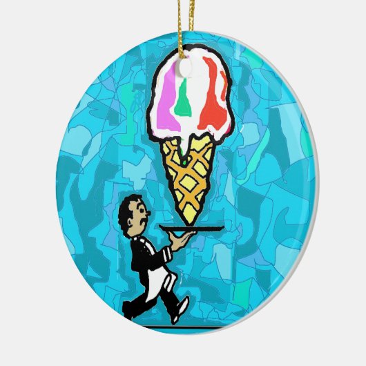 Der Kellner Keramik Ornament (Links)