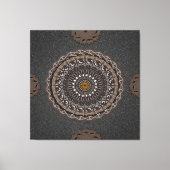 Der Khaki Crocodylus porosus mandala art Leinwanddruck (Vorderseite)