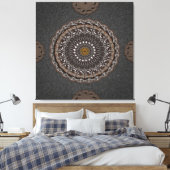Der Khaki Crocodylus porosus mandala art Leinwanddruck (Insitu (Schlafzimmer))