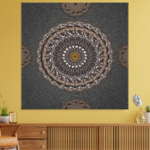 Der Khaki Crocodylus porosus mandala art Leinwanddruck (Insitu (Wohnzimmer))