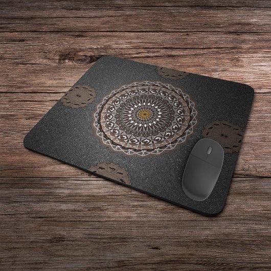 Der Khaki Crocodylus porosus mandala art Mousepad