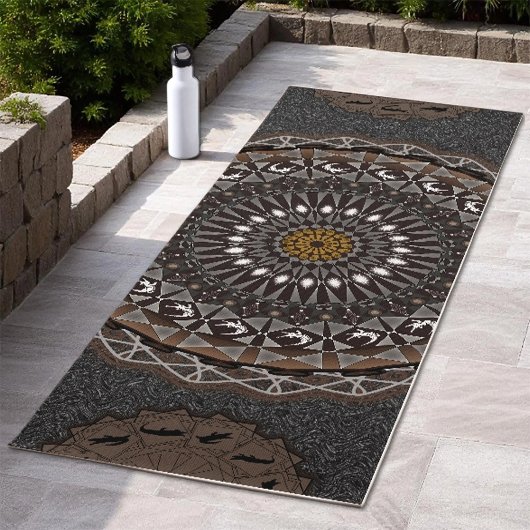 Der Khaki Crocodylus porosus mandala art Yogamatte