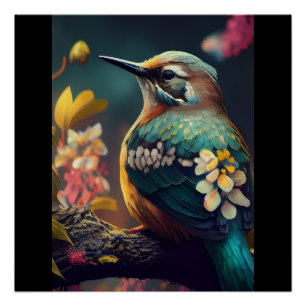 Der Khem Hummingbird Garden Perfect Glossy Poster