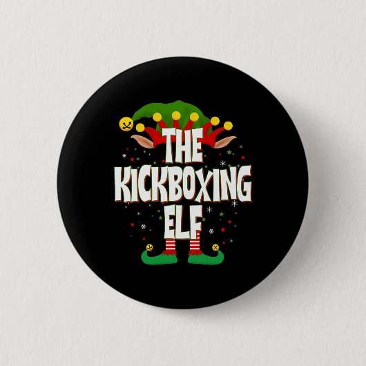 Der Kickbox-Elfen-Weihnachts  Button (Vorderseite)