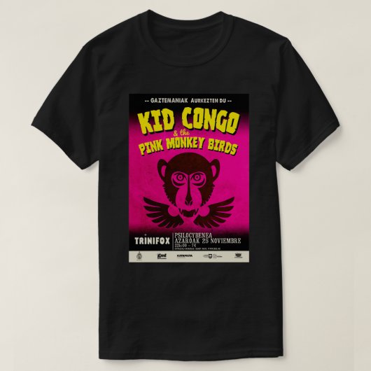 Der Kid Kongo bekommt die rosa Affenvögel T-Shirt (Design vorne)