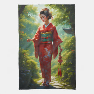 Der Kimono-Spaziergang Geschirrtuch