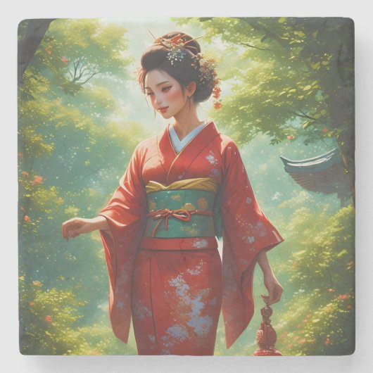 Der Kimono-Weg Steinuntersetzer (Vorderseite)
