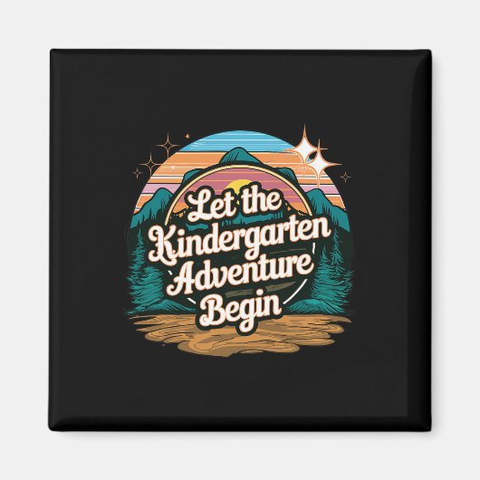 Der Kindergarten-Abenteuer beginnt 1. Tag zurück Magnet (Vorne)